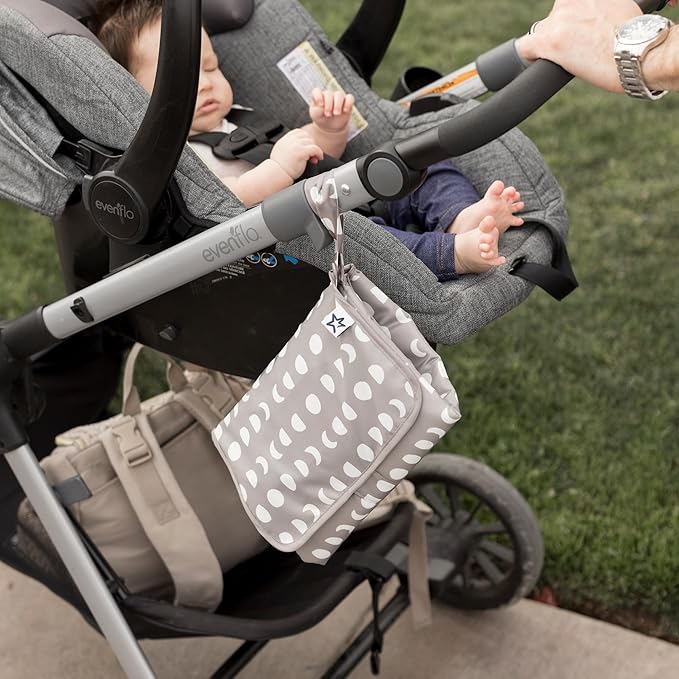 Tiny Twinkle Portable Diaper Changing Pad | Waterproof, Wipeable & Compact Baby Changing Pad for Travel | Smart Wipes Pocket & Organized Storage| Newborn Shower Gift (Luna)