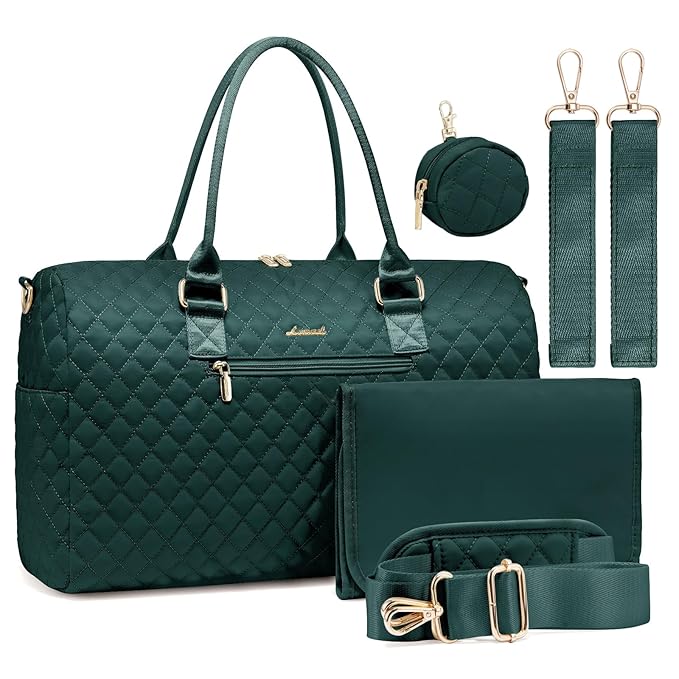 LOVEVOOK Diaper Bag Tote with Pacifier Case and Changing Pad, Large Capacity Mommy Bag for Hospital and Weekender Travel, Functional Baby Bag Newborn Baby Essential