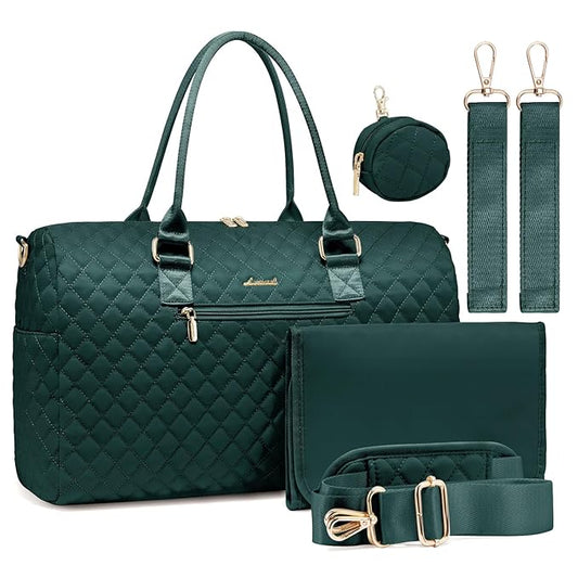 LOVEVOOK Diaper Bag Tote with Pacifier Case and Changing Pad, Large Capacity Mommy Bag for Hospital and Weekender Travel, Functional Baby Bag Newborn Baby Essential