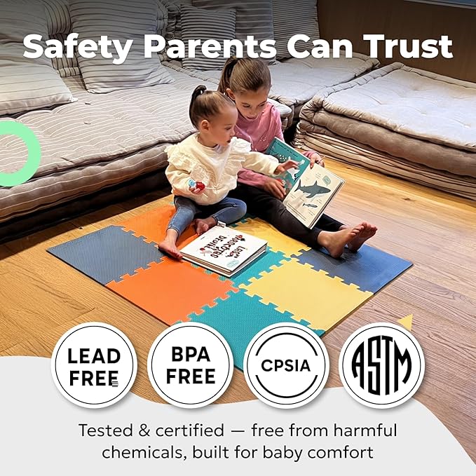 MioTetto Baby Play Mat, Comfortable Playtime Mat – Portable Foam Floor Tiles, Safe Baby mat for Floor for Crawling & Development, Soft Play mat for Babies, Stylish Interlocking Foam Tiles