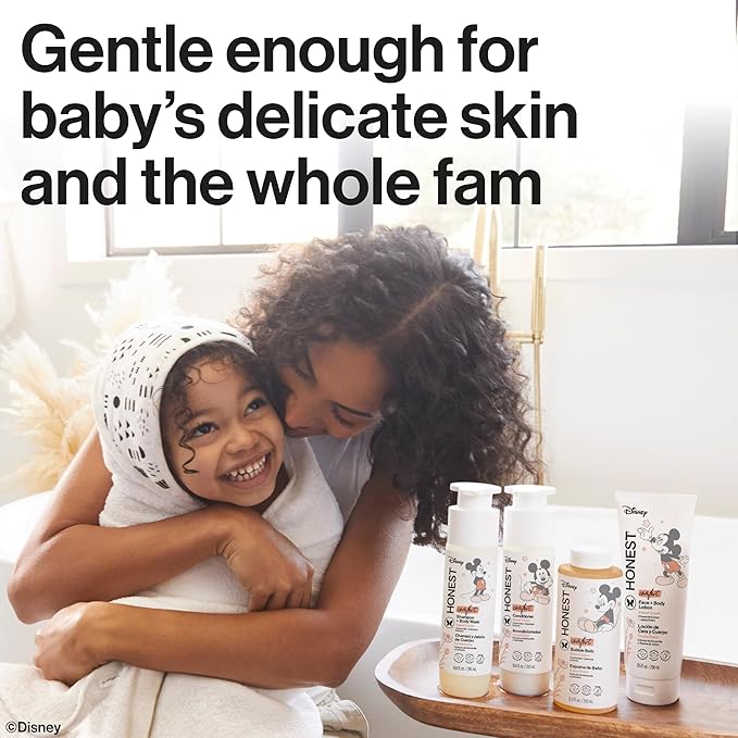 The Honest Company 2-in-1 Cleansing Shampoo Body Wash, Gentle Enough for Baby Dermatologist Tested Tear-free Hypoallergenic Disney’s Mickey Mouse Comfort Sweet Cream 10 fl oz