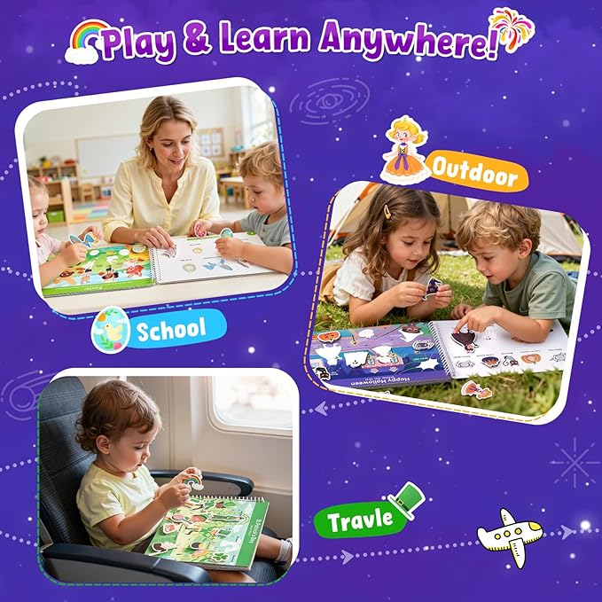 JoyCat Preschool Busy Book for Toddlers 3-5, Dual-Language Learning Activities, Educational Sensory Toys, Autism Learning Materials for Boys & Girls (Holidays)