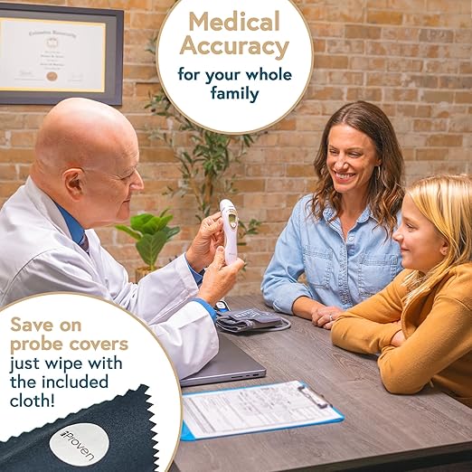 iProvèn Pro Series | Ear Thermometer with Non-Touch Forehead Function | Superior Accuracy for Adults, Kids, Babies | Premium Digital Thermometer for Adults and All Ages