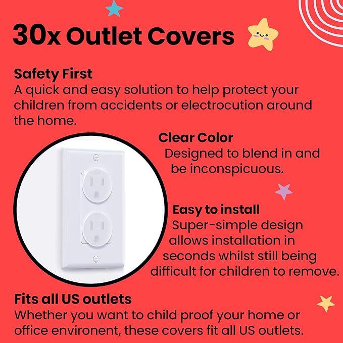 Booboo (60 Pack) Child Safety Baby Proofing Kit | x10 Cabinet Drawer Locks, x20 Corner Guards, x30 Outlet Covers | Baby Proof Your Home & Kitchen with No Trapped Fingers | No Tools Needed
