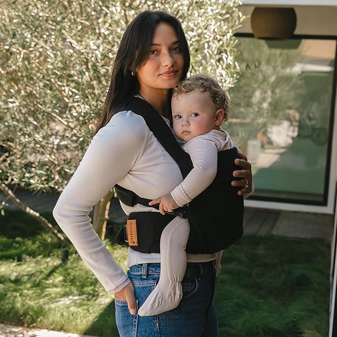 WildBird - Aerial Buckle Carrier - 2-24 Months - Large (L-4XL) Raven - Front or Back Carry - Cross Straps, Lumbar Support, Headrest - Hip Healthy - Baby Carrier - Baby Essentials - New Mom Gifts