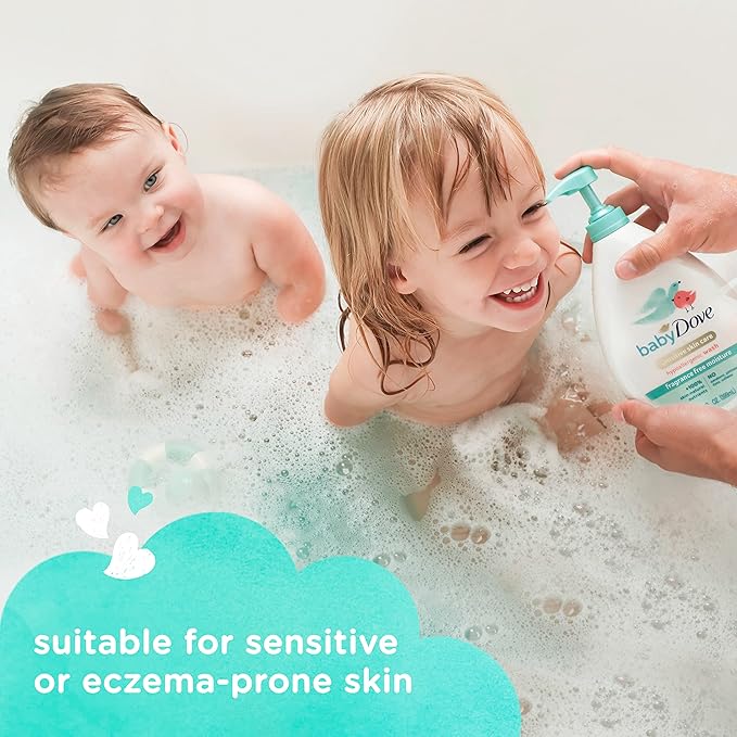 Baby Dove Sensitive Skin Care Baby Wash Fragrance Free Moisture For Baby Bath Time Fragrance Free and Hypoallergenic, Washes Away Bacteria 34 oz (Pack of 1)