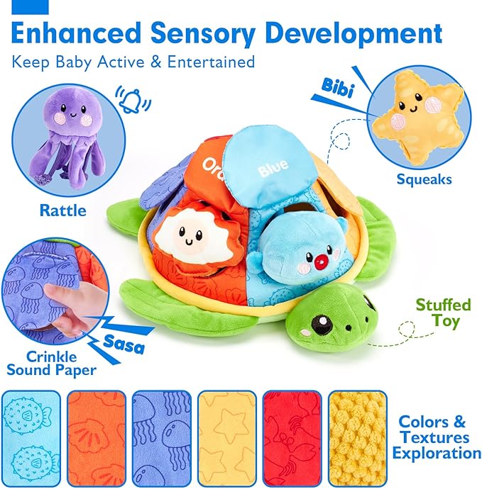 hahaland Baby Toys for 6-12 Months - 6 Months Old Baby Soft Crinkle Paper Sensory Montessori Toys for 0-6 6-12 Months Toddlers 1 Year Old Birthday Gift for Boys Girs