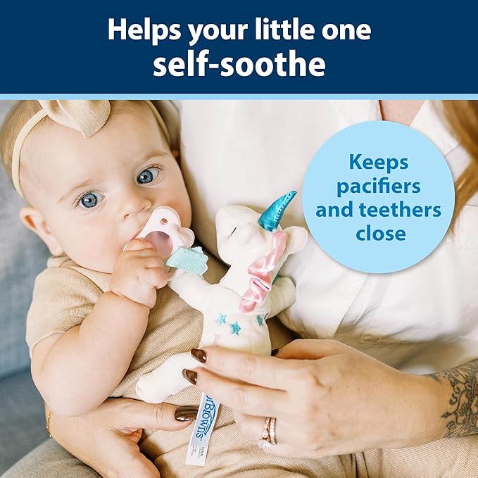 Dr. Brown's Natural Flow Anti-Colic Options+Narrow 8oz/250mL Baby Bottle + Lovey Gift Set with Level 1 Slow Flow Nipples, Pink