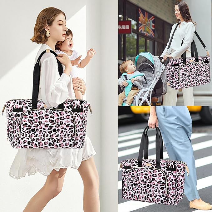 ITIEZY Diaper Bag Tote for Baby - Large Mommy Bag with Portable Changing Pad Pacifier Case, Hospital Bags Travel Baby Bag