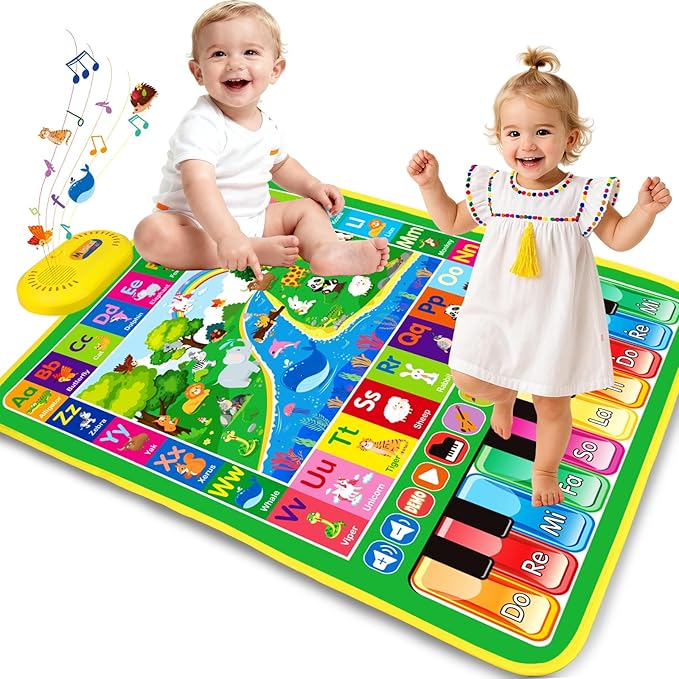 Baby Toys for 1 Year Old Gifts: 3 in 1 Alphabet Animal Piano Music Play Mat - Toddler Toys Age 1-3 Musical Toy 12-18 Months Babies Birthday Christmas Gift for Boys Girls 1 2 3 Year Old
