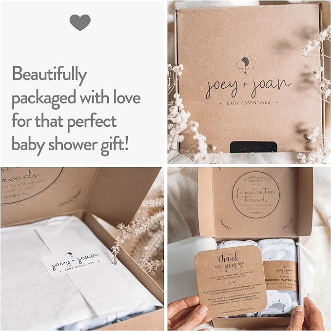 Mini Portable 24x38 Fitted Crib Sheets – Compatible with Dream on Me, Delta Porta Crib and Arms Reach Ideal Cosleeper – 100% Jersey Cotton – Cream + Brown – 2 Pack