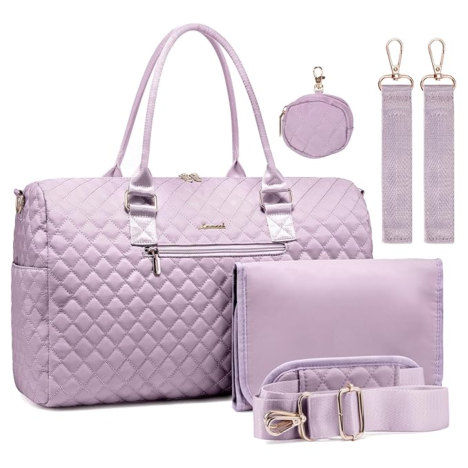 LOVEVOOK Diaper Bag Tote with Pacifier Case and Changing Pad, Large Capacity Mommy Bag for Hospital and Weekender Travel, Functional Baby Bag Newborn Baby Essential