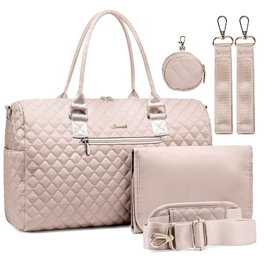 LOVEVOOK Diaper Bag Tote with Pacifier Case and Changing Pad, Large Capacity Mommy Bag for Hospital and Weekender Travel, Functional Baby Bag Newborn Baby Essential