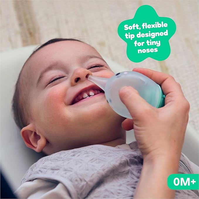 Booger Buddy Nasal Aspirator Bulb, Narwhal - with LED Light for Babies & Toddlers – BPA-Free Snot Remover for Infant Stuffy Nose and Congestion Relief – Easy to Clean Design