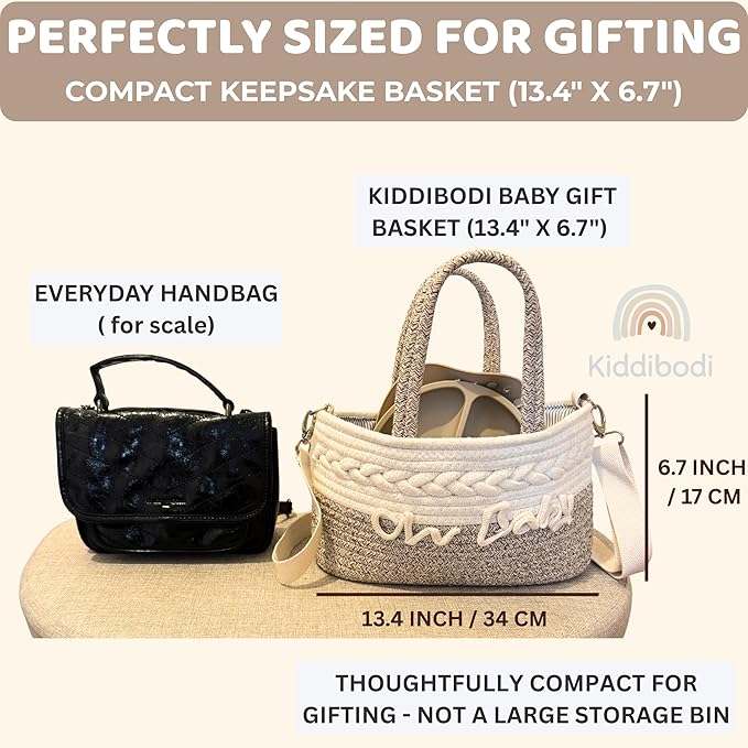 Kiddibodi Baby Gift Set | 11 Piece Gender Neutral Newborn Gift Basket for Boys & Girls – Baby Essentials with Plate, Bib, Spoon, Cup, Feeder, Outfit, Rattles & Storage Bag