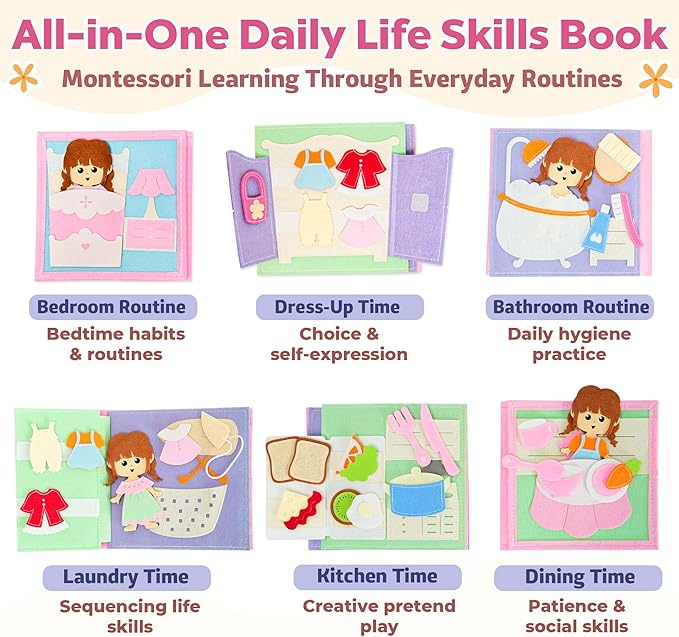 Personalized Busy Book for Toddlers 1–3 – Montessori Busy Board with Child’s Name, Quiet Activity Book for Fine Motor Skills, Travel-Friendly Toddler Learning Toy, Personalized Baby Gifts