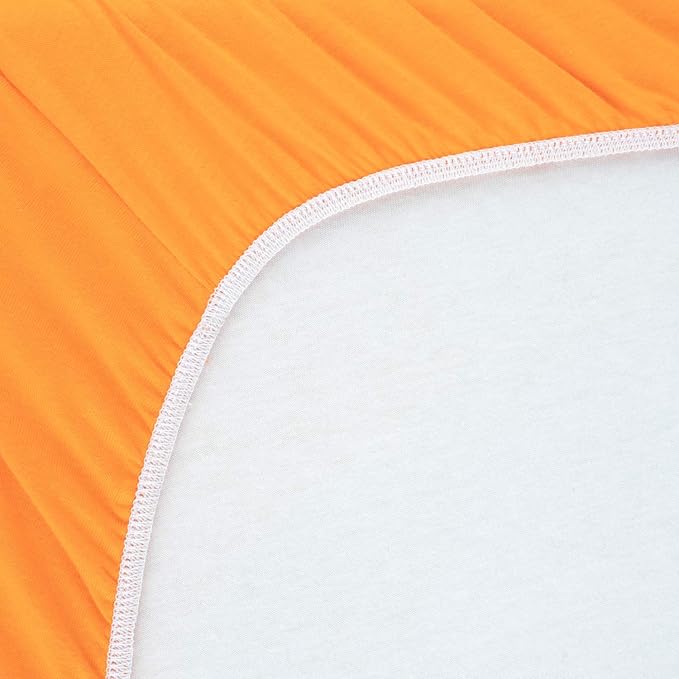 SheetWorld Fitted Pack N Play Playard Sheet Compatible with Lotus Travel Crib 24 x 42 inches, 100% Cotton Jersey, Hypoallergenic, Butter Soft, Solid Orange, Made in USA