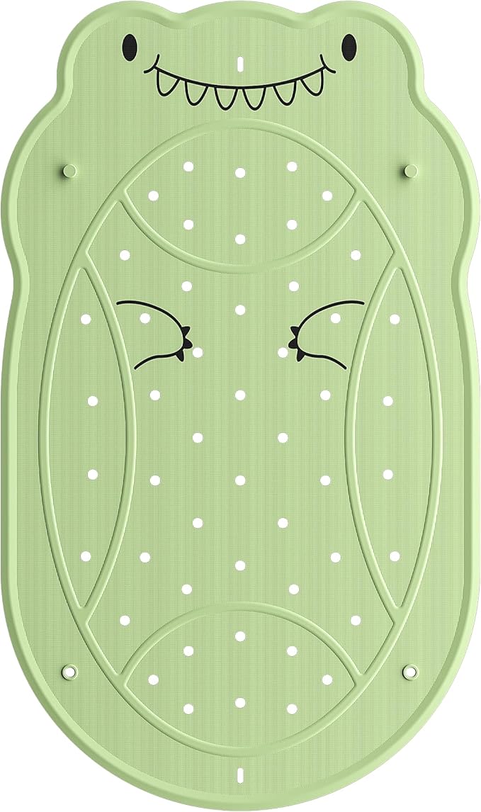 UNEEDE Dinosaur Kids Bathtub Mat - Extra Thick Rubber Shower Mat for Toddlers, 30"x18" Bath Mat with 100+ Suction Cups, Machine Washable Tub Pad for Babies & Children's Bath Time Comfort