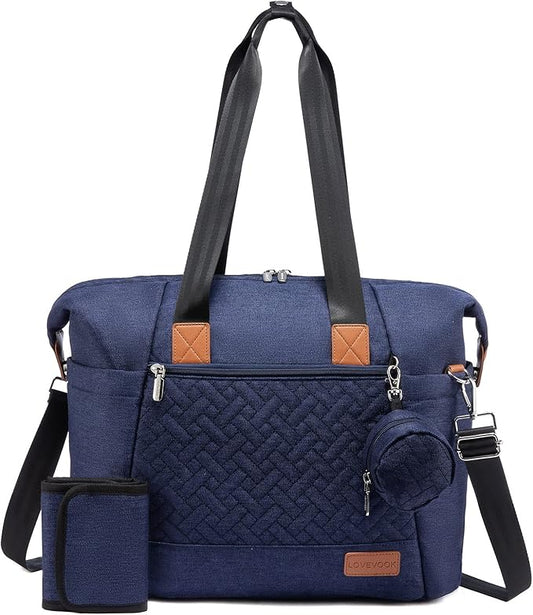 LOVEVOOK Diaper Bag Tote, Large Baby Diaper Bag Waterproof Travel Diaper Tote with Changing Pad