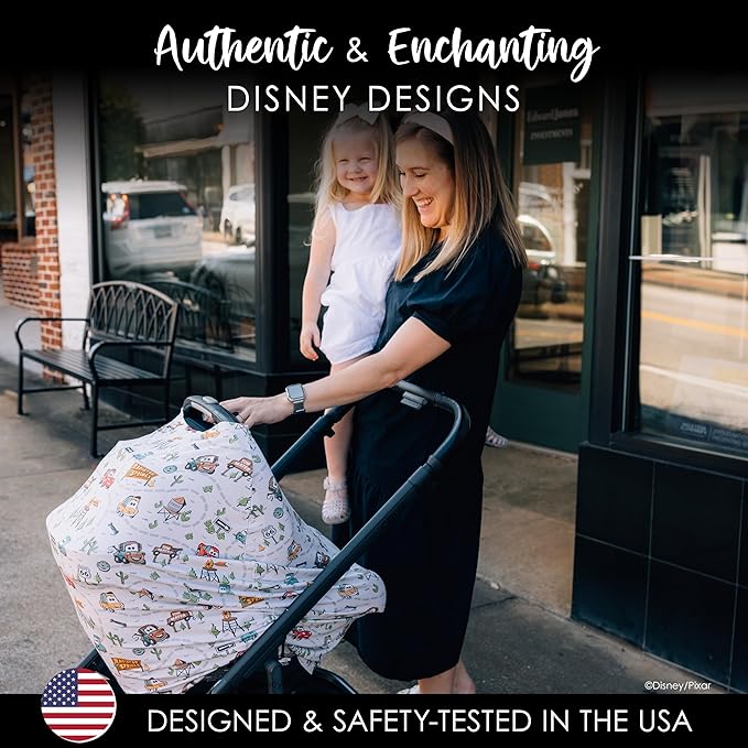 Milk Snob Original Disney 5-in-1 Baby Cover, Breastfeeding, Car Seat, Carrier, Stroller, High Chair, Shopping Cart, Canopy, Baby Shower Gender Neutral Gifts, Nursing Top (Pixar Cars)