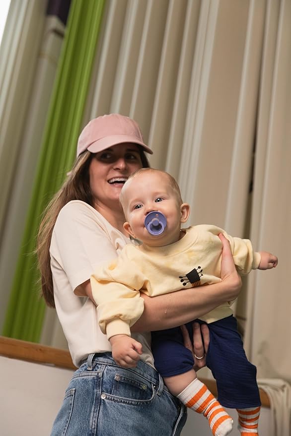 BIBS Colour Soother 4-Pack | BPA Free Dummy Pacifier | Round Nipple | Natural Rubber Latex | Made in Denmark | Size 6-18 Months | Haze Mix