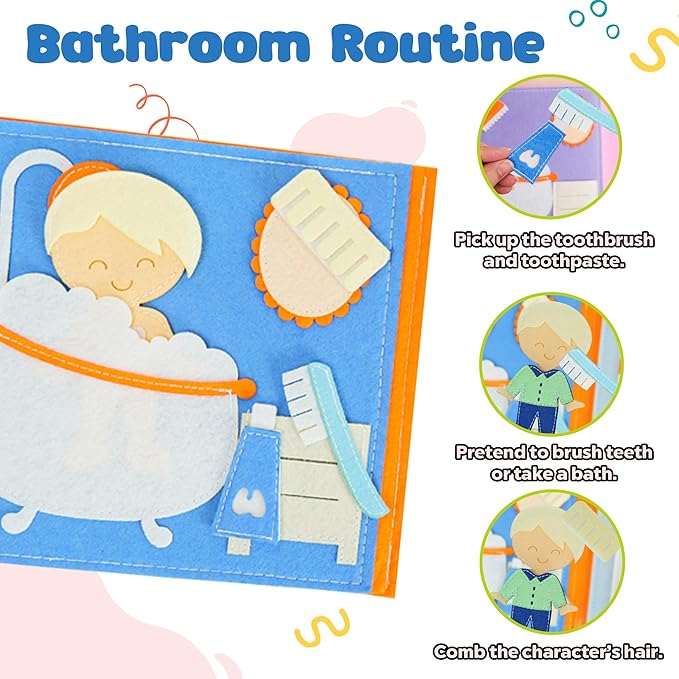 Personalized Busy Book for Toddlers 1-3 – Montessori Busy Board with Child’s Name, Quiet Activity Book for Fine Motor Skills, Travel-Friendly Toddler Learning Toy, Personalized Baby Gifts