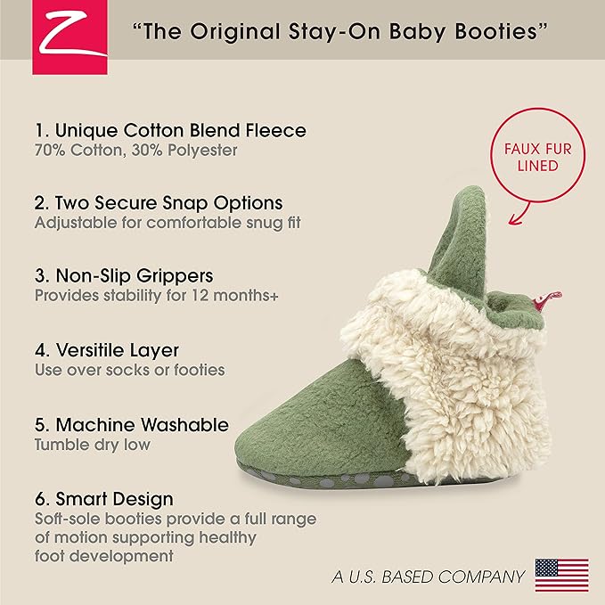 Zutano unisex-baby Cozie Fleece Baby Booties With Grippers