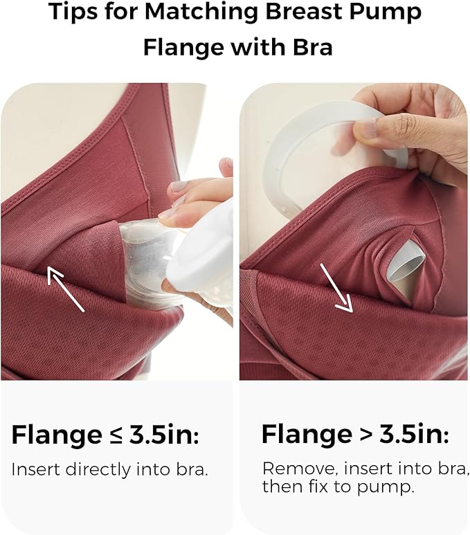 Momcozy Hands-Free Pumping Bra, Wireless & Seamless Breast Pump Bra, Breathable Tencel™ Fabric & Fully Fixed Cups