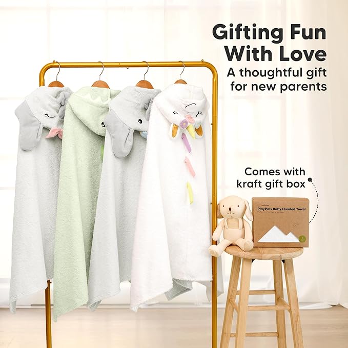 KeaBabies Organic Baby Towel with Hood for Girls, Boys - Soft, Absorbent, 100% Cotton Hooded Baby Towels for Newborns, Infants, Large Hooded Bath Towels for Babies, Kids, Toddler 1-3 (Leo)