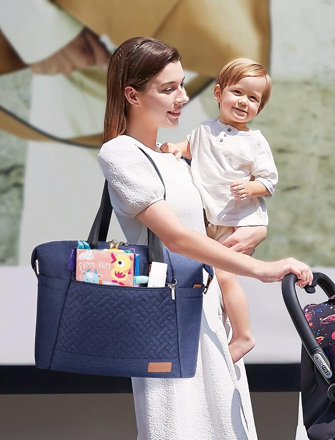 LOVEVOOK Diaper Bag Tote, Large Baby Diaper Bag Waterproof Travel Diaper Tote with Changing Pad