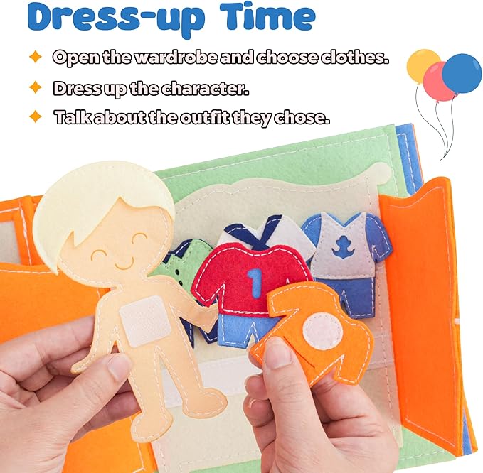 Personalized Busy Book for Toddlers 1-3 – Montessori Busy Board with Child’s Name, Quiet Activity Book for Fine Motor Skills, Travel-Friendly Toddler Learning Toy, Personalized Baby Gifts