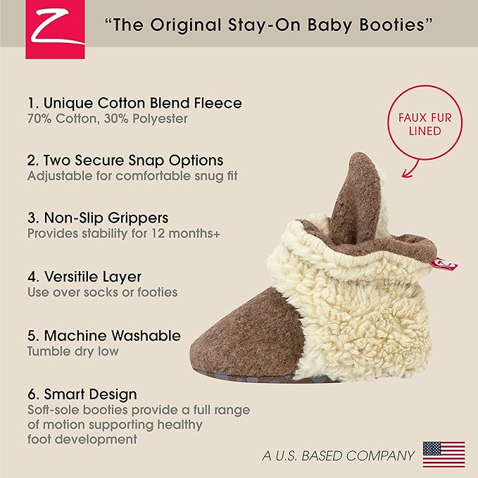Zutano unisex-baby Cozie Fleece Baby Booties With Grippers