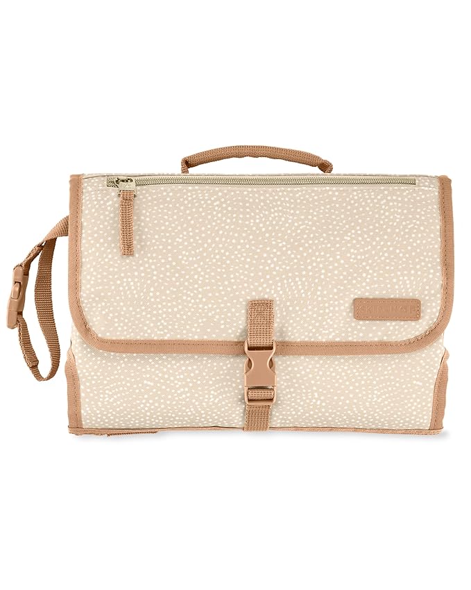 Skip Hop Portable Baby Changing Pad, Pronto, Beige Swirl Dot