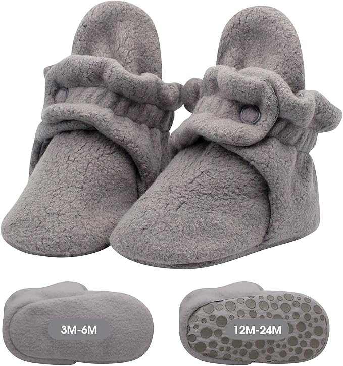 Zutano unisex-baby Cozie Fleece Baby Booties With Grippers
