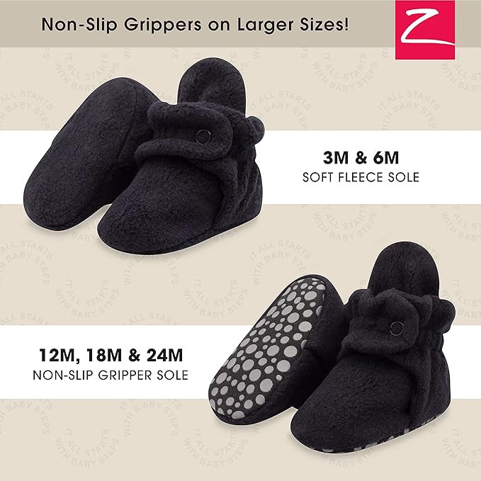 Zutano unisex-baby Cozie Fleece Baby Booties With Grippers