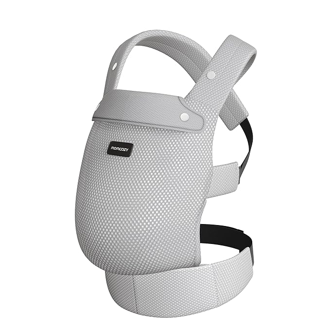 Momcozy Breathable Mesh Baby Carrier, Ergonomic and Lightweight Infant Carrier for 7-44lbs with Enhanced Lumbar Support, All Day Comfort for Hands-Free Parenting, Air Mesh-Grey