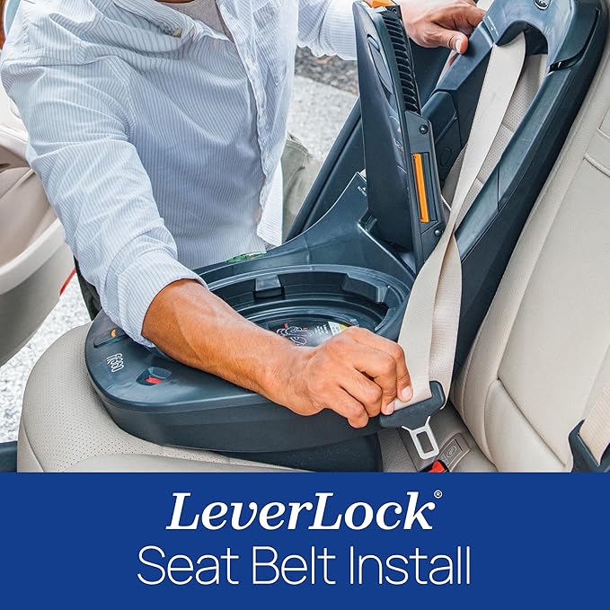 Chicco Fit360 ClearTex Rotating Convertible Car Seat with 360 Degree Rotation for Rear-Facing and Forward-Facing, LeverLock Self-Tensioning Lock System | Carbon/Grey