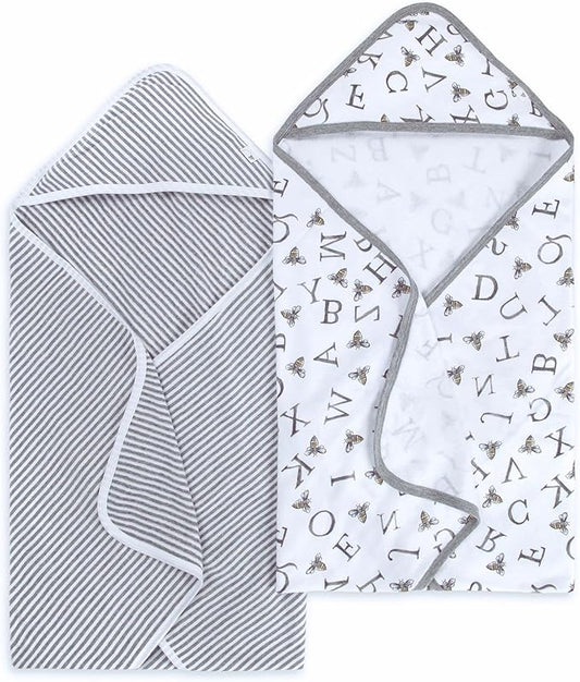 Burt's Bees Baby - Hooded Towels, Absorbent Knit Terry, Super Soft Single Ply, 100% Organic Cotton