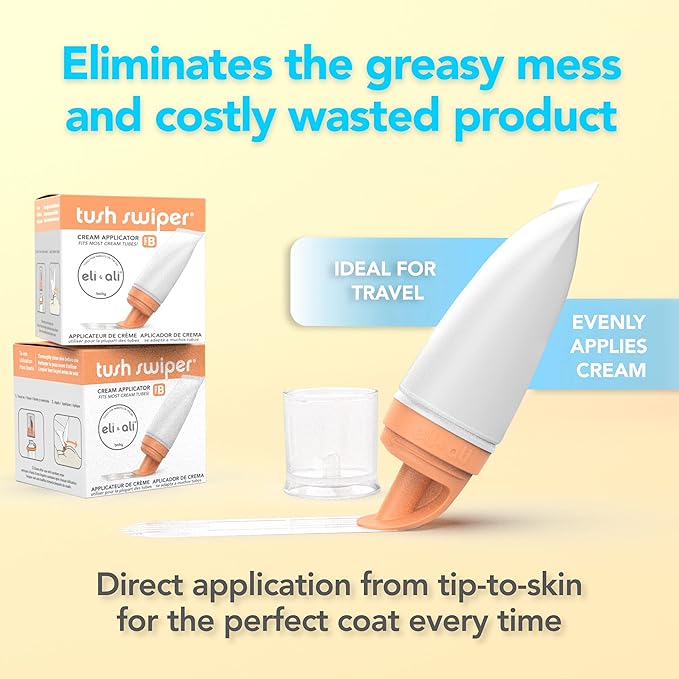 Eli & Ali Tush Swiper - Diaper Rash Cream & Butt Paste Applicator - Universal Fit for Most Diaper Creams | Mess-Free & Hygienic Alternative to Cream Spatula - Carry Less Baby Gear - Blue, 3 Pack