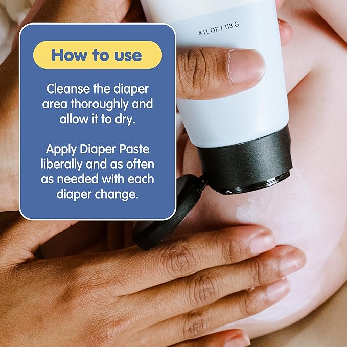 TUBBY TODD Sweet Cheeks Diaper Paste & Spatula - Diaper Rash Cream with 14% Zinc Oxide - Hypoallergenic - For Soothing and Protecting Sensitive Skin - 2 Pack, 4oz & 7.9oz