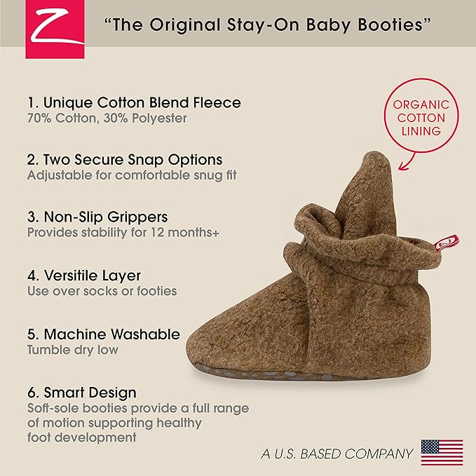 Zutano unisex-baby Cozie Fleece Baby Booties With Grippers