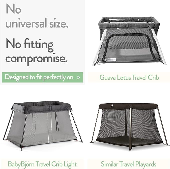 Joey + Joan Travel Crib Fitted Sheets for Baby Bjorn, Guava Lotus Travel Crib and 24 x 42 Inch Travel Light Playard Mattress – Snuggly Soft 100% Jersey Cotton – Cream + Brown – 2 Pack