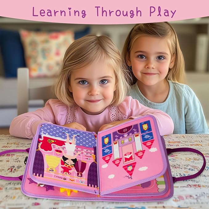 Busy Board Montessori Toys for Boy Girl Birthday Gifts, Busy Book Learning Sensory Easter Toys for Toddlers, Toddler Travel Autism Educational Activities Fine Motor Skills