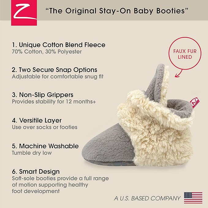 Zutano unisex-baby Cozie Fleece Baby Booties With Grippers