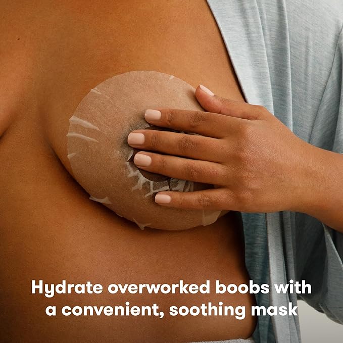 Frida Mom Hydration Packets for Breasts, Hydrate Nipples with Breast Mask Made with Aloe Vera, Honey, Tea Tree Oil, & Cucumber, 2 Sheet Masks