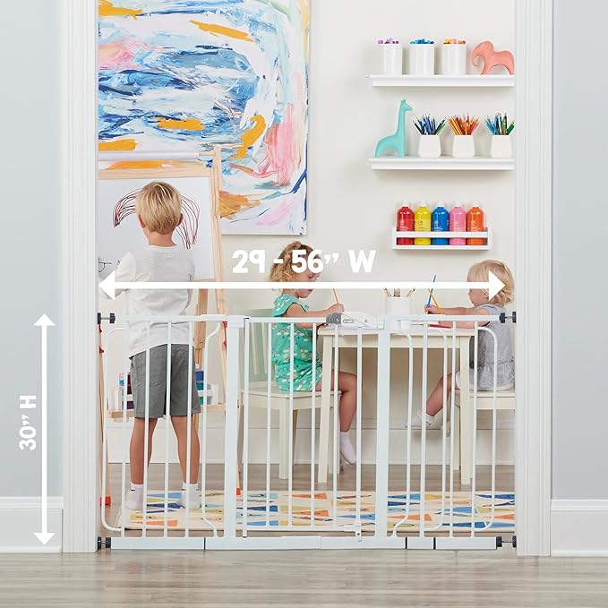 Regalo Extra Tall Baby Safety Gate for Doorways & Bottom of Stairs, Pressure Mount Design for Babies, Toddlers & Pets, Tested & Safe for 30 Years, American Designed, Family Owned, White