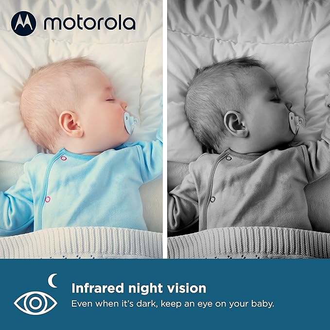 Motorola Nursery No WiFi Video Baby Monitor with Camera and Audio, 5” Screen, Remote Pan-Tilt-Zoom, Night Vision, 2-Way Talk, Long Battery Life, 1000ft Range, Temperature Sensor, Lullabies - VM75
