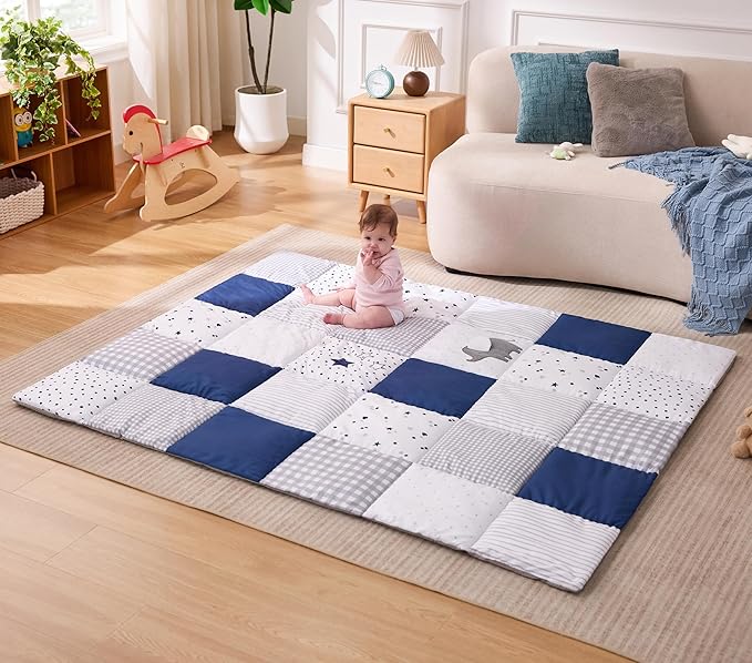 UTEX Baby Play Mat for Floor, 59 x71 Playpen Mat, Thick Cushioned Play Mat for Baby and Infants, Non-Slip & Machine Washable