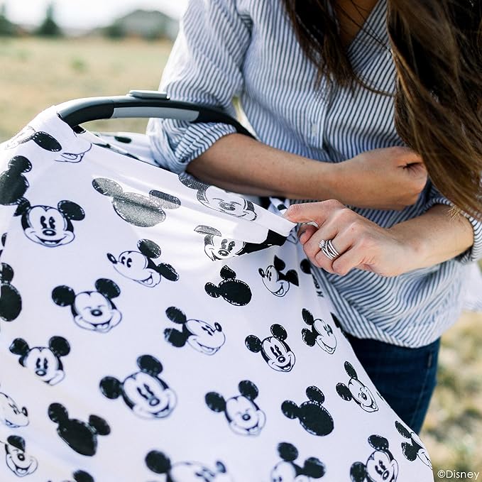 Milk Snob Original Disney 5-in-1 Cover Mickey Mouse Sketch, Privacy for Breastfeeding, Baby Car Seat, Carrier, Stroller, High Chair, Shopping Cart, Lounger Canopy - Newborn Essentials, Nursing Top
