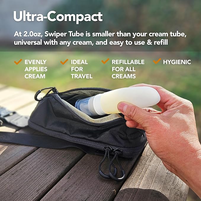 Eli & Ali Swiper Tube - Diaper Rash Cream Dispenser/Applicator with Travel Size Refillable Silicone Tube for Creams, Chest Rubs, etc. - Alternative to Diaper Cream Spatula, TSA Friendly - Grey, 1 Pack